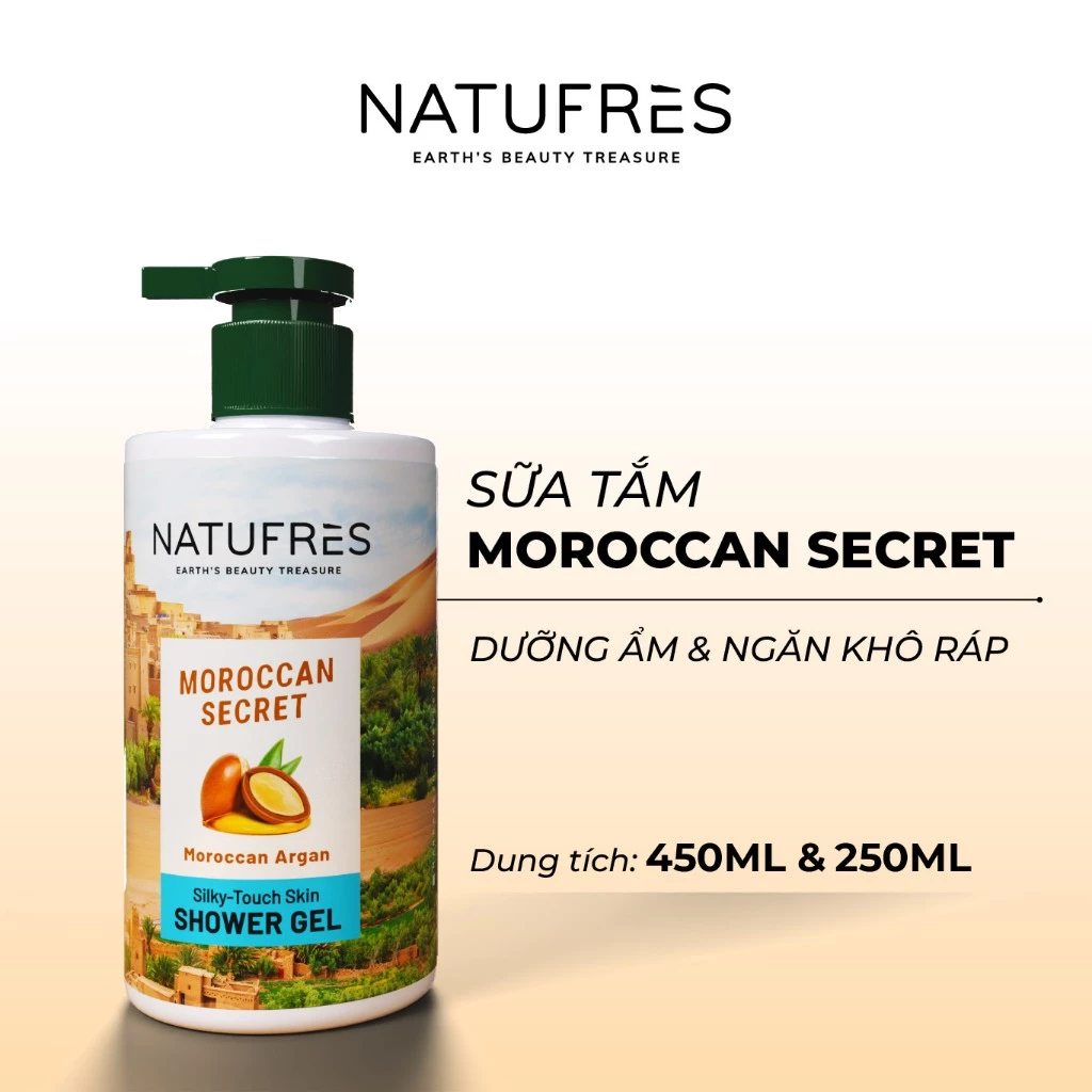 Gel Tắm Natufrès Shower Gel Chiết Xuất Thiên Nhiên, Dưỡng Ẩm Sâu Ngăn Khô Ráp