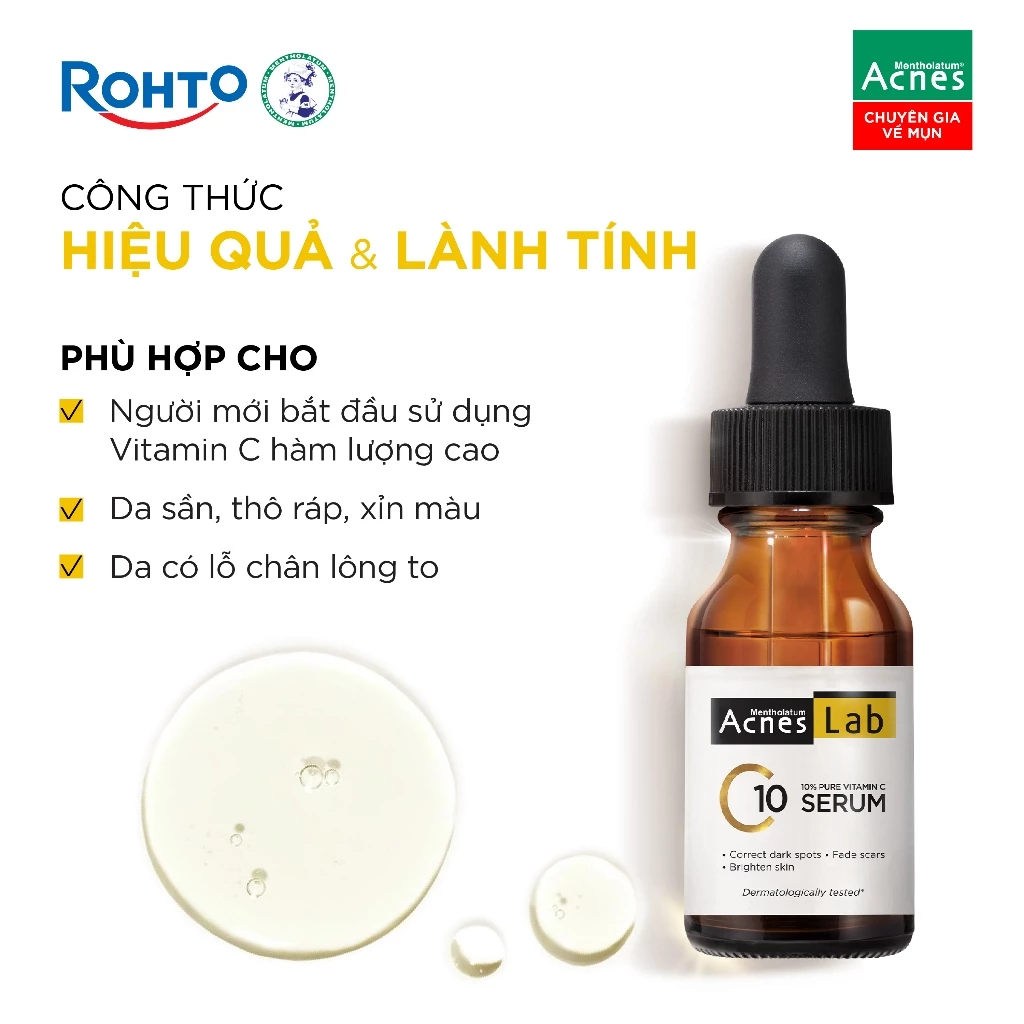 Tinh Chất Acnes Lab Vitamin C Serum Dưỡng Sáng, Mờ Thâm 15ml