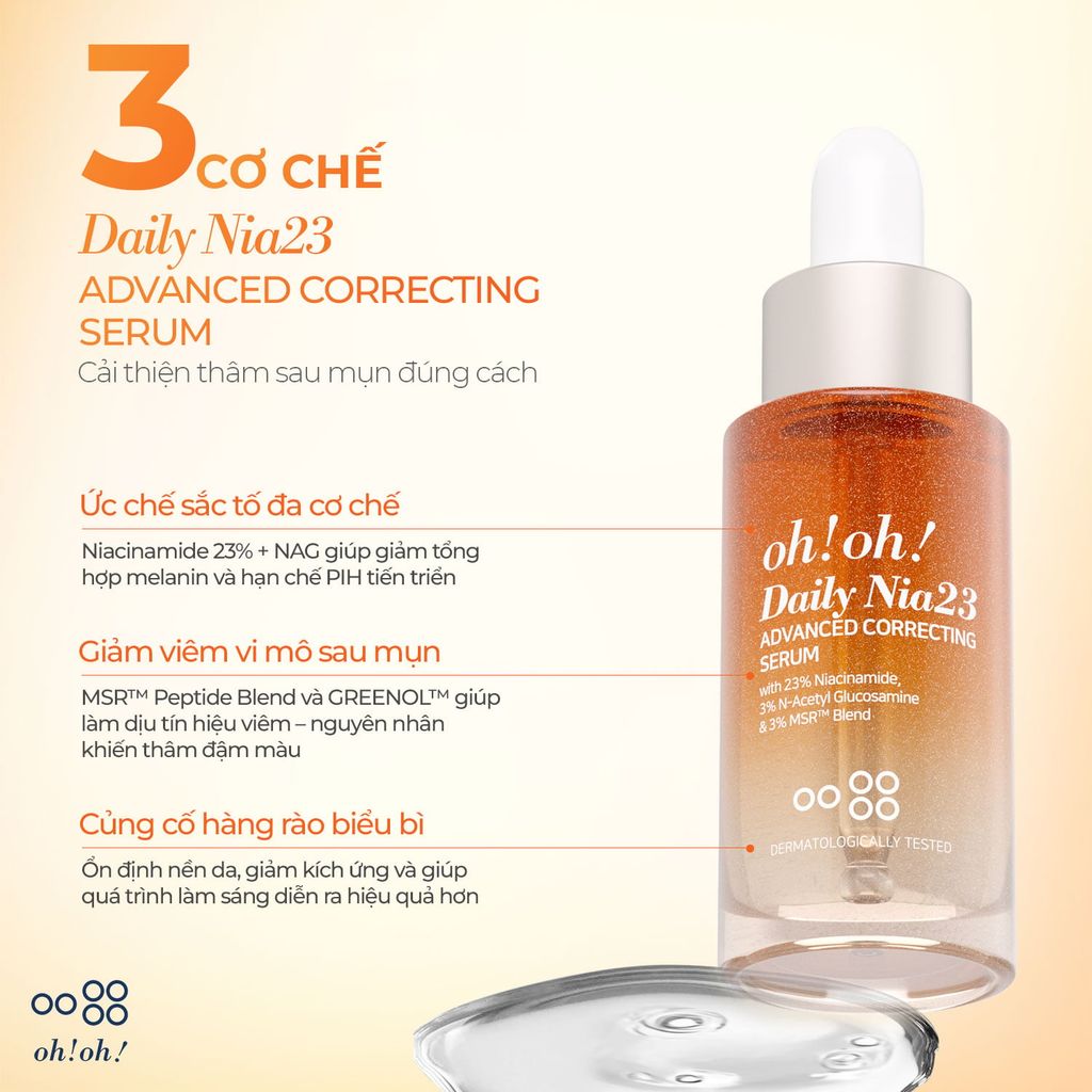 Tinh Chất Oh! Oh! Daily Nia23 Advanced Correcting Serum Dưỡng Sáng Da, Mờ Thâm 30ml