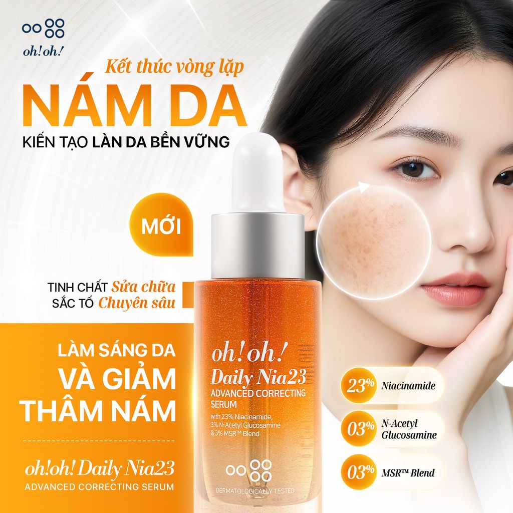 Tinh Chất Oh! Oh! Daily Nia23 Advanced Correcting Serum Dưỡng Sáng Da, Mờ Thâm 30ml