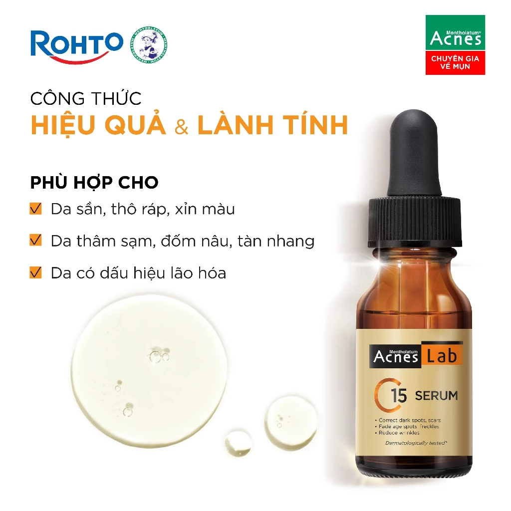Tinh Chất Acnes Lab Vitamin C Serum Dưỡng Sáng, Mờ Thâm 15ml