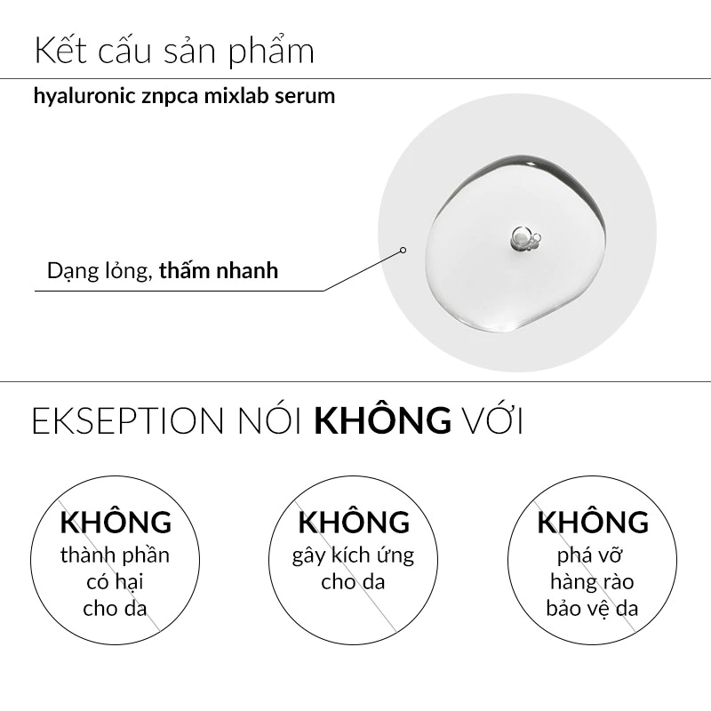 Tinh Chất Giảm Mụn Ekseption Hyaluronic ZnPCA Mixlab Serum Kiểm Soát Dầu 75ml