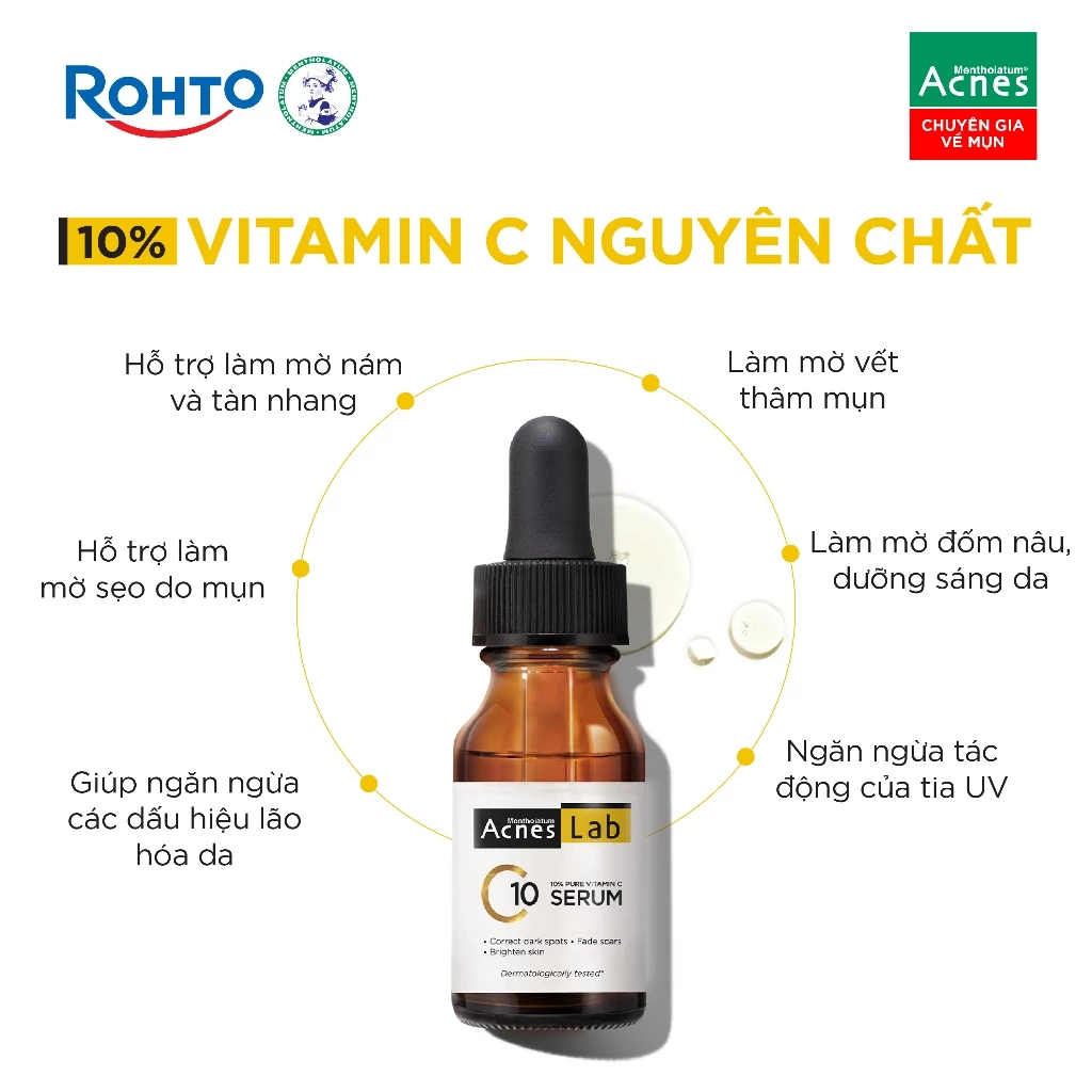 Tinh Chất Acnes Lab Vitamin C Serum Dưỡng Sáng, Mờ Thâm 15ml