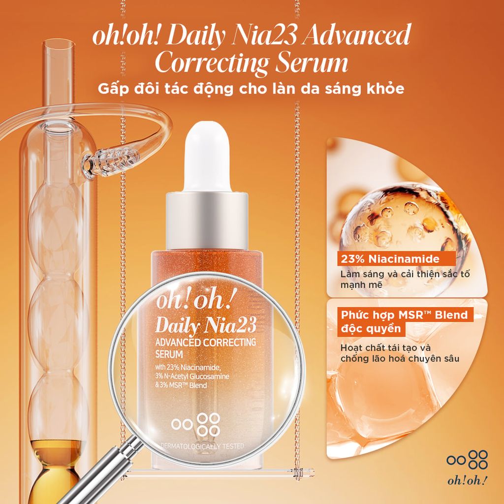 Tinh Chất Oh! Oh! Daily Nia23 Advanced Correcting Serum Dưỡng Sáng Da, Mờ Thâm 30ml