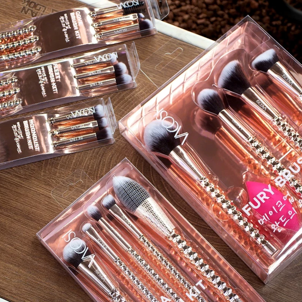 Bộ Cọ Trang Điểm Vacosi Flawless Face Brush Kit (Phiên Bản Golden Dragon)