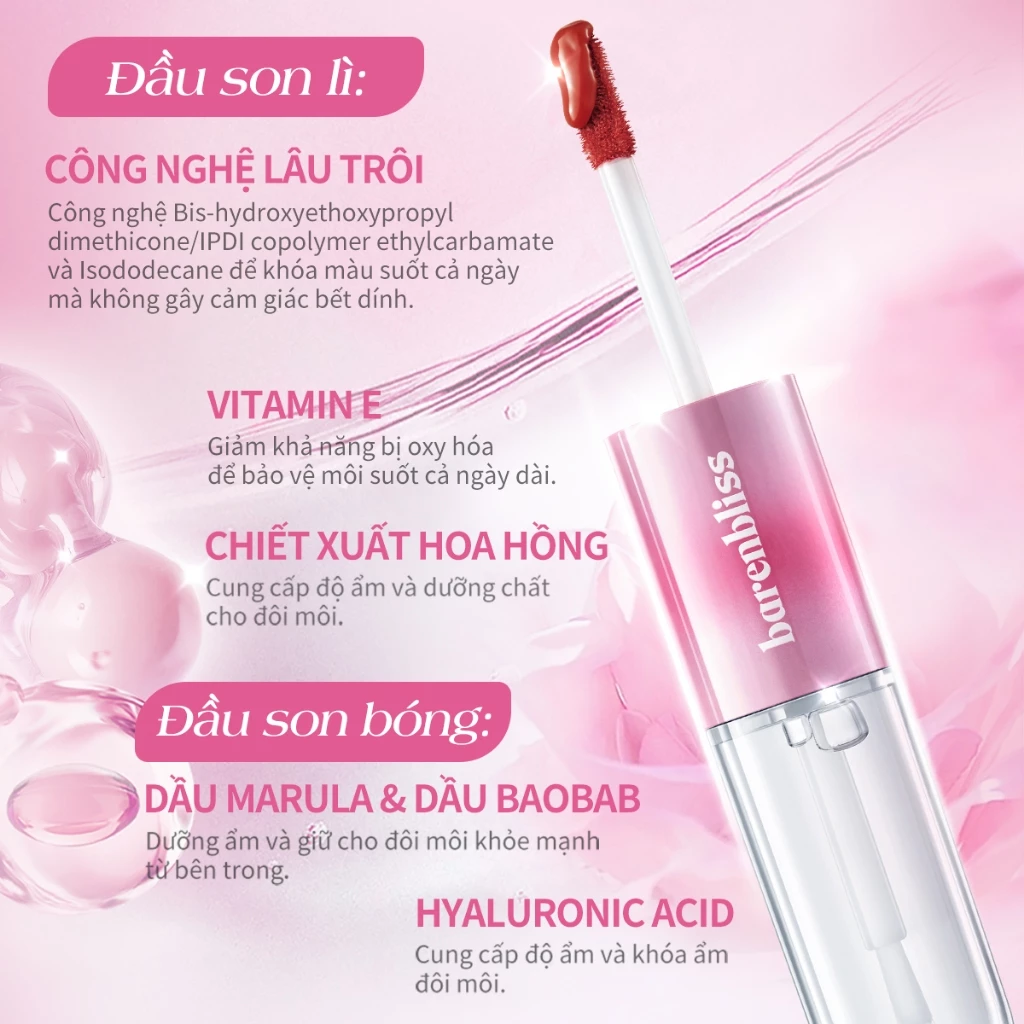 Son 2 Đầu Lì & Bóng Barenbliss Multiverse of Me Dual Lip Cream 2,5g + 3,5g