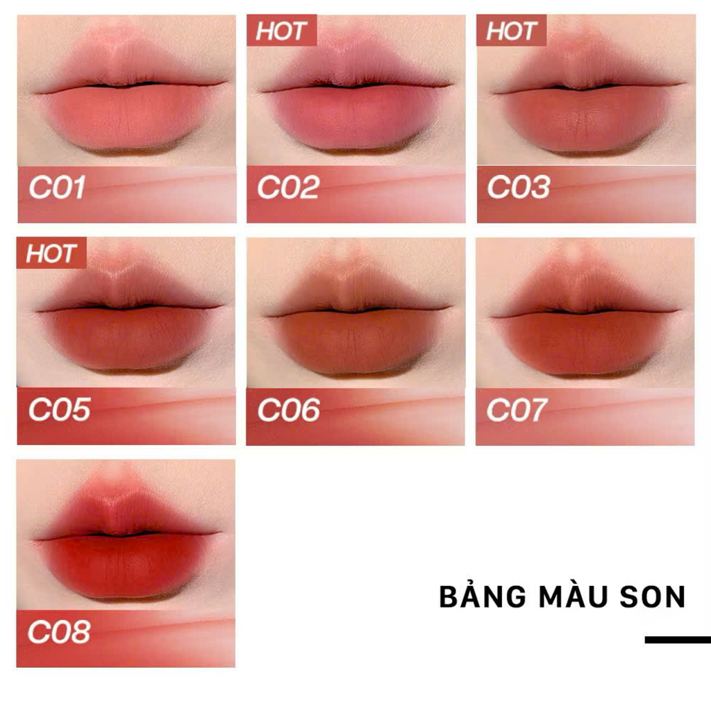 Son Kem Bùn Lâu Trôi Ukiss Creamy Matte Anti-Transfer Lip Clay 3g