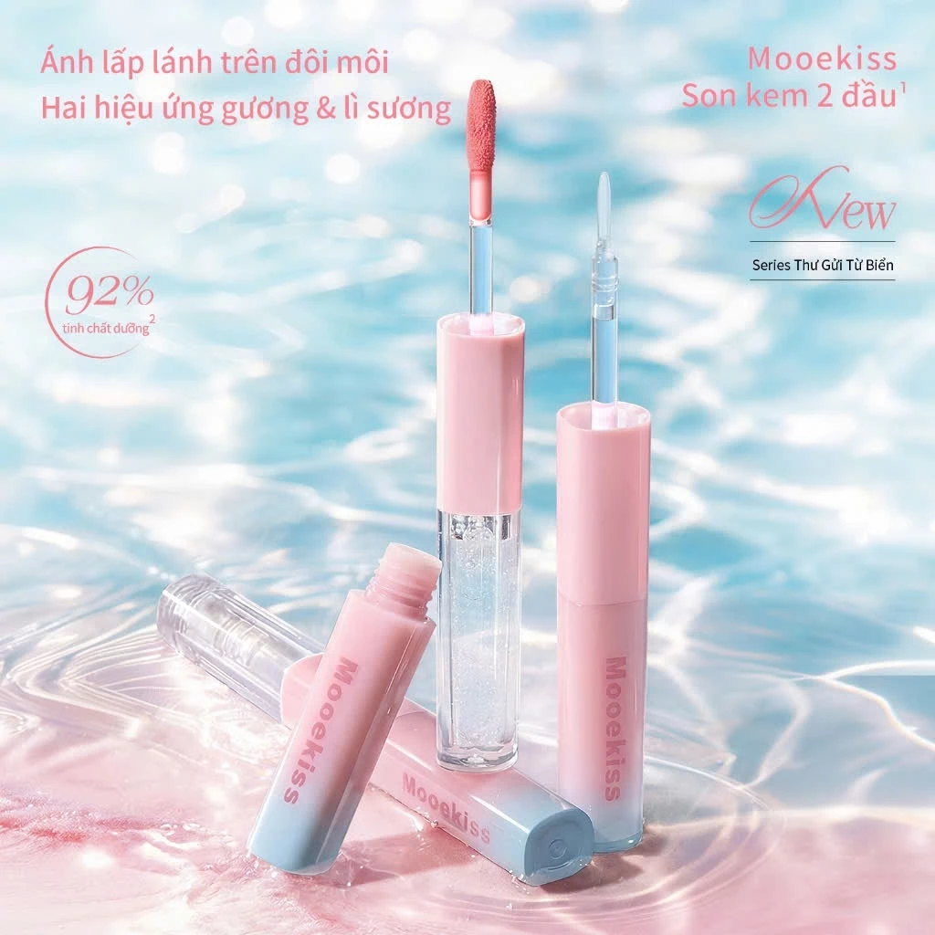 Son Kem 2 Đầu Mooekiss Dual Effect Lip Mud (1.5g x 2)