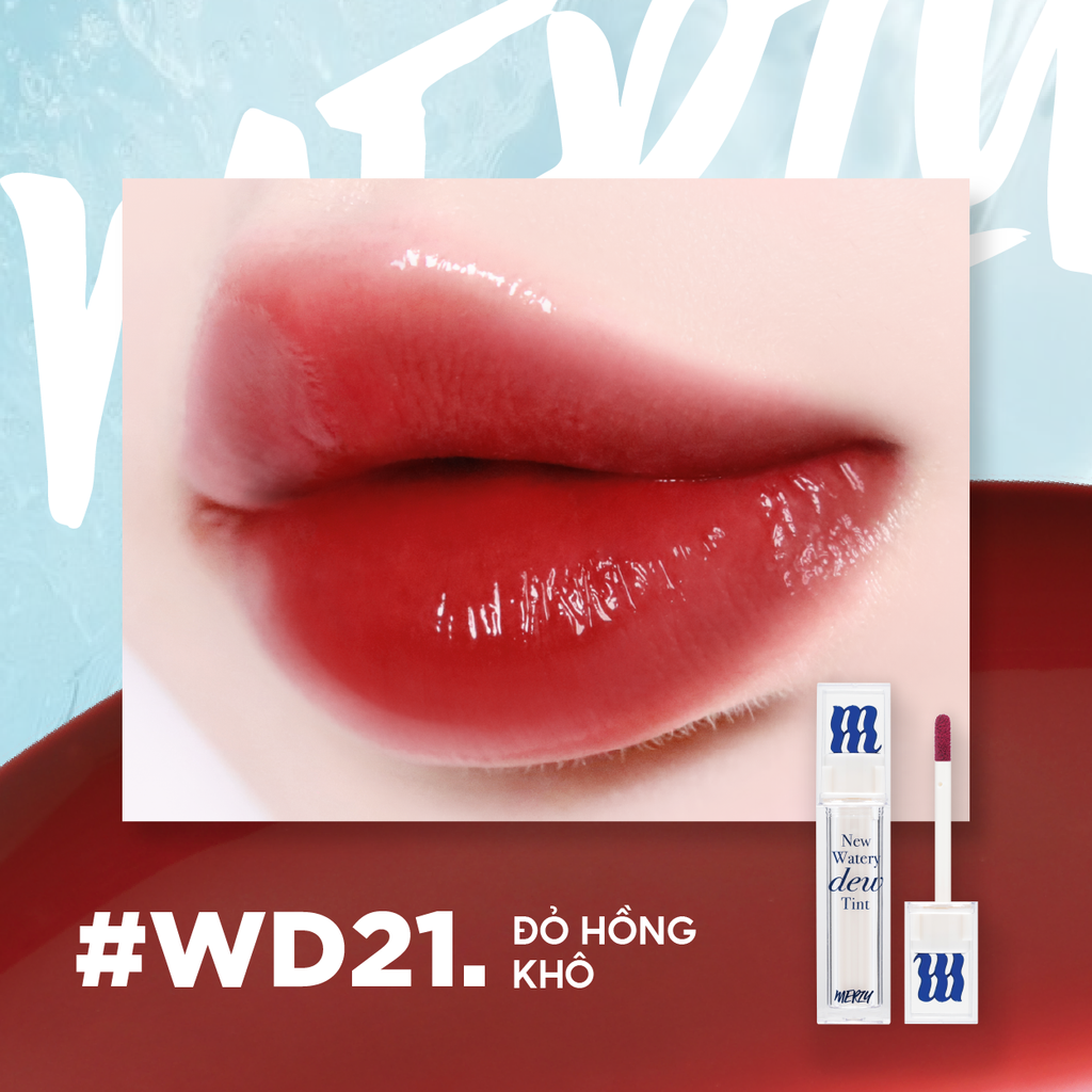 Son Tint Bóng Merzy New Watery Dew Tint Ẩm Mịn, Lâu Trôi Cho Đôi Môi Căng Mọng 4g