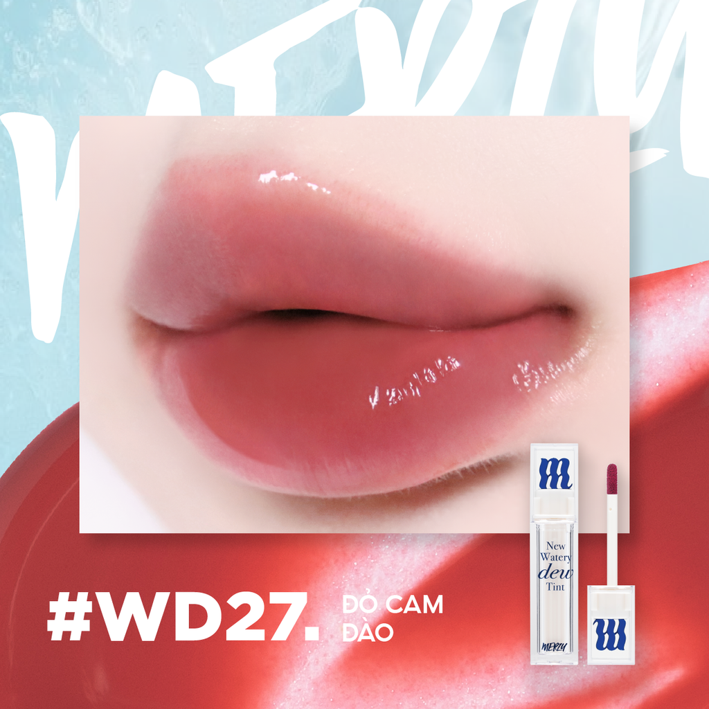 Son Tint Bóng Merzy New Watery Dew Tint Ẩm Mịn, Lâu Trôi Cho Đôi Môi Căng Mọng 4g