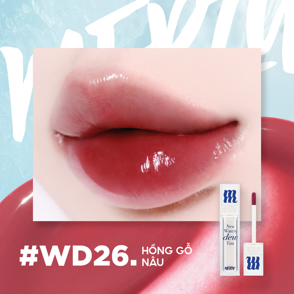 Son Tint Bóng Merzy New Watery Dew Tint Ẩm Mịn, Lâu Trôi Cho Đôi Môi Căng Mọng 4g