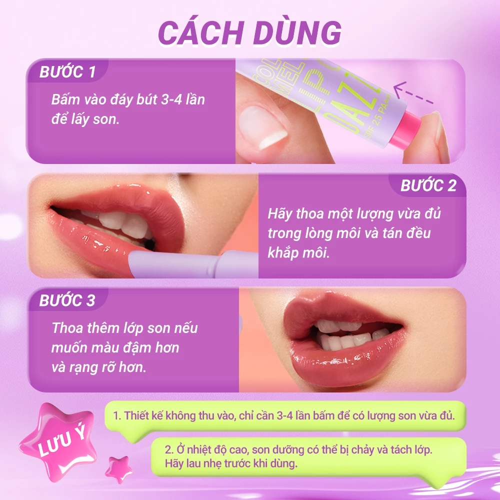 Son Bóng Dưỡng Dazzle Me Color Chrome Melt To Dew Lip Click Dưỡng Môi Mềm Mịn 2g