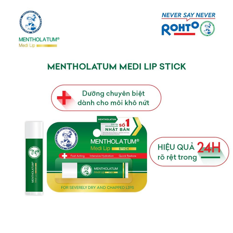 Son Dưỡng Mentholatum Medi Lip Stick Chuyên Biệt Cho Môi Khô, Nứt Nẻ 4.3g