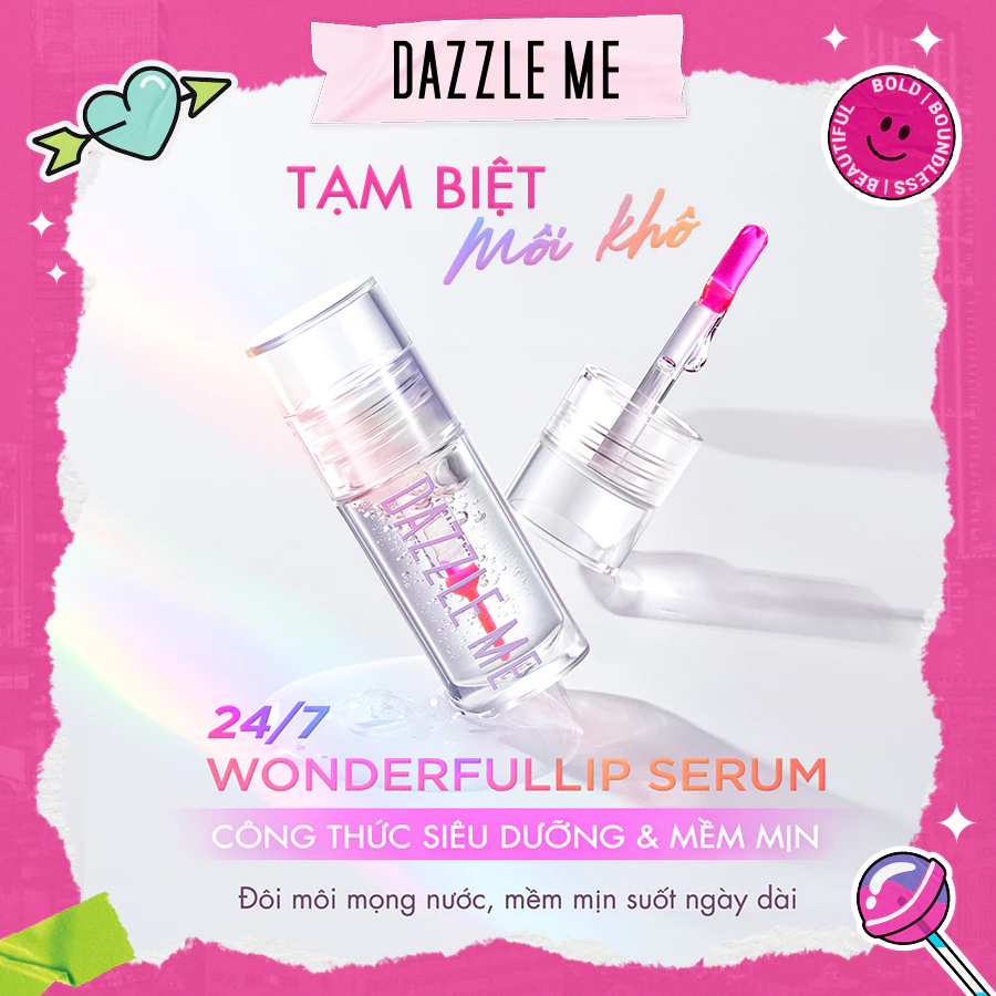 Serum Dưỡng Môi Dazzle Me 24/7 Wonderfullip Dưỡng Ẩm, Làm Mềm Môi 2g