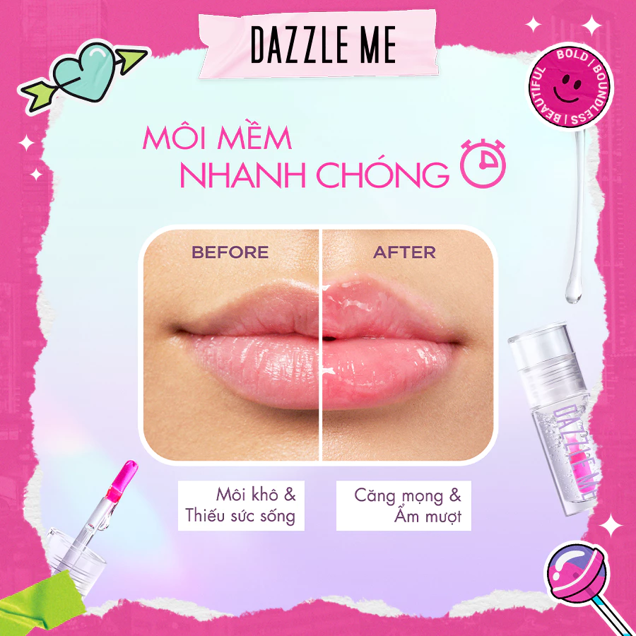 Serum Dưỡng Môi Dazzle Me 24/7 Wonderfullip Dưỡng Ẩm, Làm Mềm Môi 2g