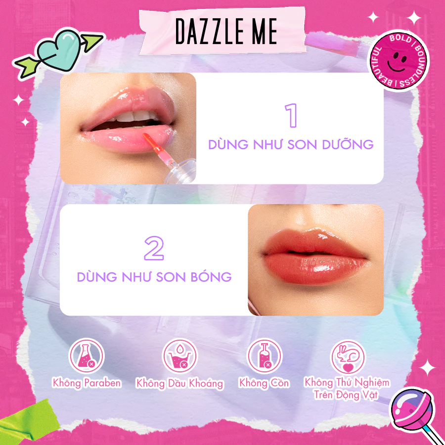 Serum Dưỡng Môi Dazzle Me 24/7 Wonderfullip Dưỡng Ẩm, Làm Mềm Môi 2g