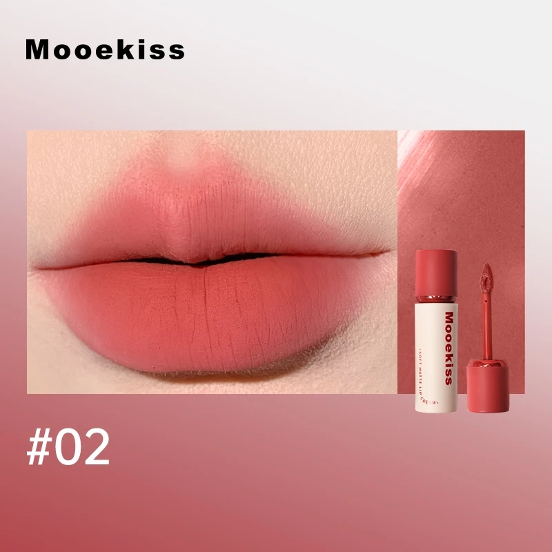 Son Kem Lâu Trôi Mooekiss Soft Matte Lip Cream Velvet (Nắp Đỏ) 3g