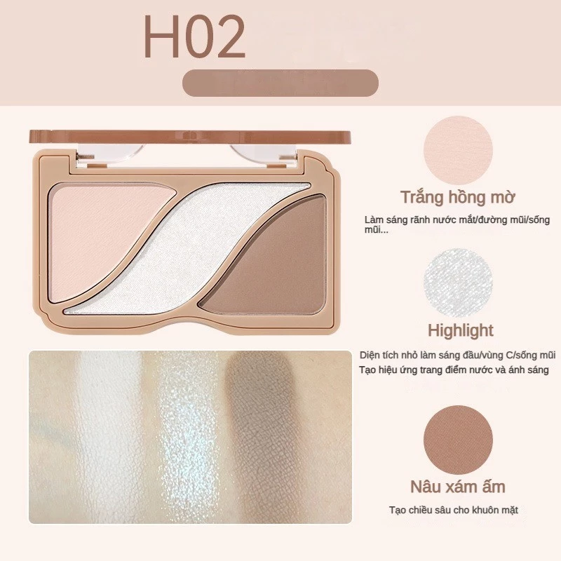 Bảng Tạo Khối Hold Live Shading Highlight Contour Comprehensive Powder Palette #H02