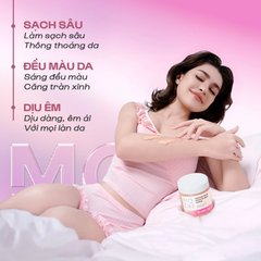 Tẩy Tế Bào Chết Toàn Thân Moaw Moaws Radiant White Booster Body Scrub Muối Hồng Sáng Da 250g