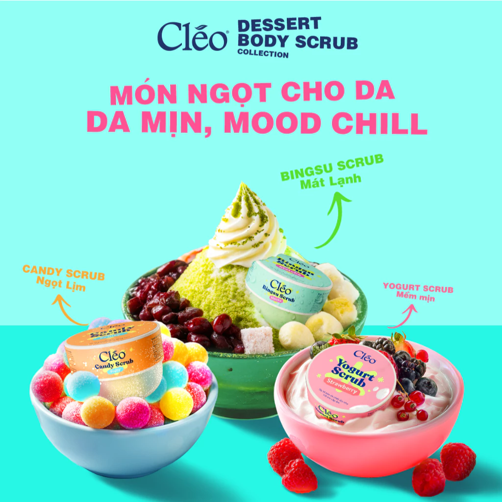 Tẩy Da Chết Body Cléo Dessert Body Hỗ Trợ Làm Sạch Lỗ Chân Lông