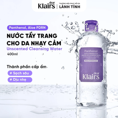 Nước Tẩy Trang Klairs Supple Preparation Unscented Cleansing Water Dành Cho Da Nhạy Cảm 400ml
