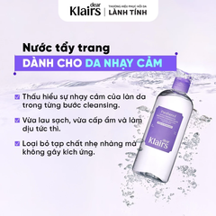 Nước Tẩy Trang Klairs Supple Preparation Unscented Cleansing Water Dành Cho Da Nhạy Cảm 400ml
