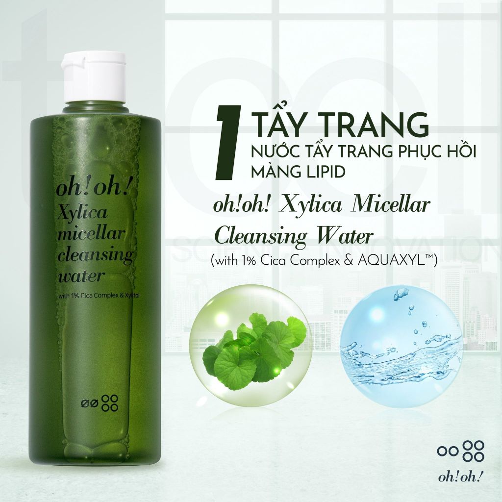Nước Tẩy Trang Chuyên Sâu Oh!Oh! Xylica Micellar Cleansing Water Phục Hồi Da 350ml