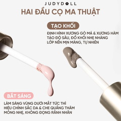 Kem Tạo Khối Và Bắt Sáng Judydoll 2 Đầu Liquid Highlighter & Contour Duo 4.8g