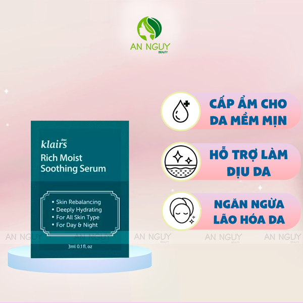 [Sample] Tinh Chất Dear, Klairs Rich Moist Soothing Serum 3ml