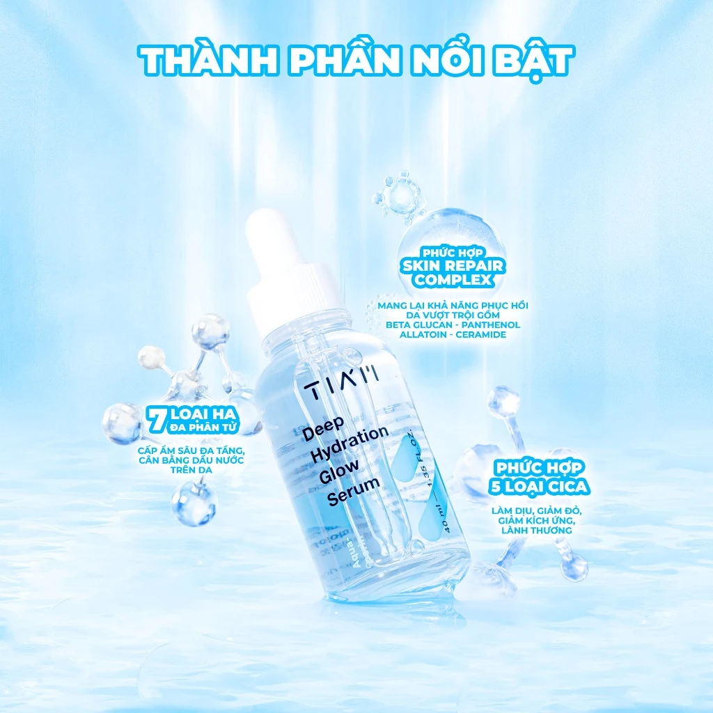 Tinh Chất Tia'm Hyaluronic Glow Serum Cấp Ẩm, Căng Bóng Da 40ml