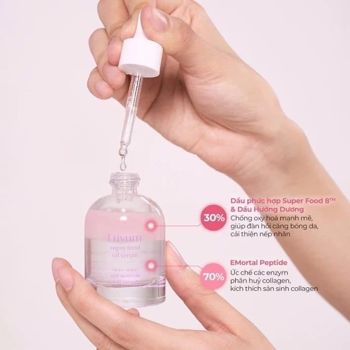 Tinh Chất Luvum Slow Aging Super Food Oil Serum Trẻ Hóa, Căng Bóng Da 30ml