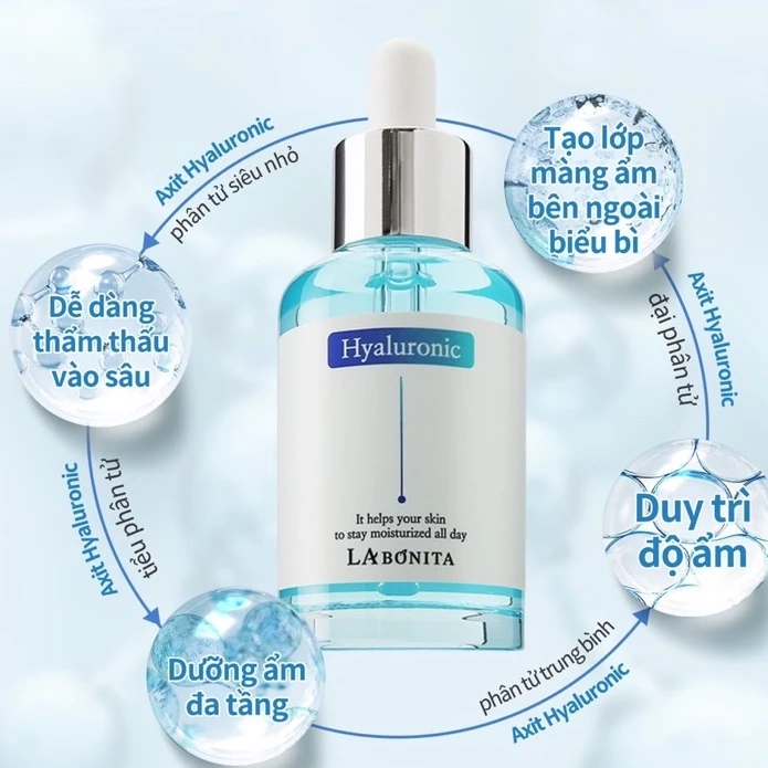 Tinh Chất La Bonita Vital Hyaluronic Acid Serum Cấp Ẩm Dịu Da, Tăng Độ Đàn Hồi 50ml