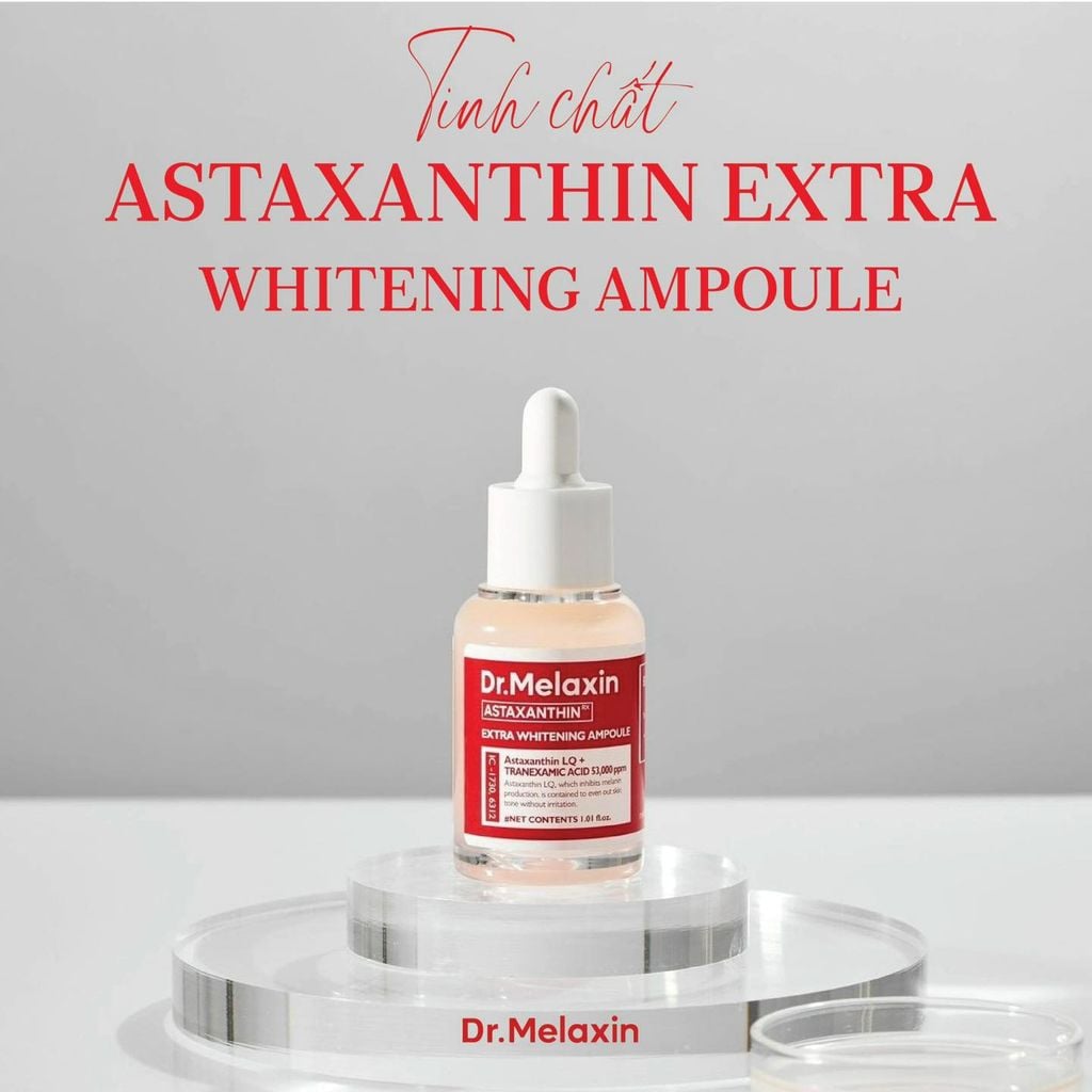 Tinh Chất Dr. Melaxin Astaxanthin Extra Whitening Ampoule Dưỡng Trắng, Mờ Thâm Chống Oxy Hóa 30ml