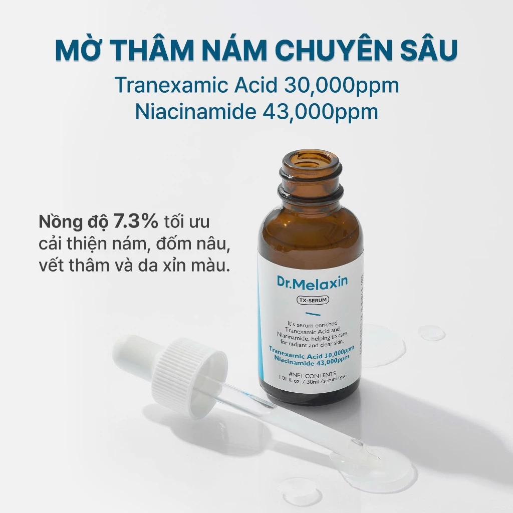 Tinh Chất Dr.Melaxin TX-Serum Dưỡng Sáng Da, Mờ Tàn Nhang Vết Thâm Nám 30ml