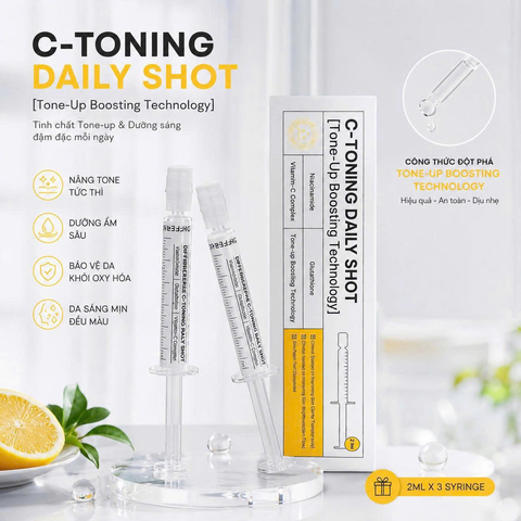 Tinh Chất Differ&Deeper C-Toning Daily Shot Tone-Up Boosting Technology Làm Sáng Da 2.5ml (Hộp 2 Ống)