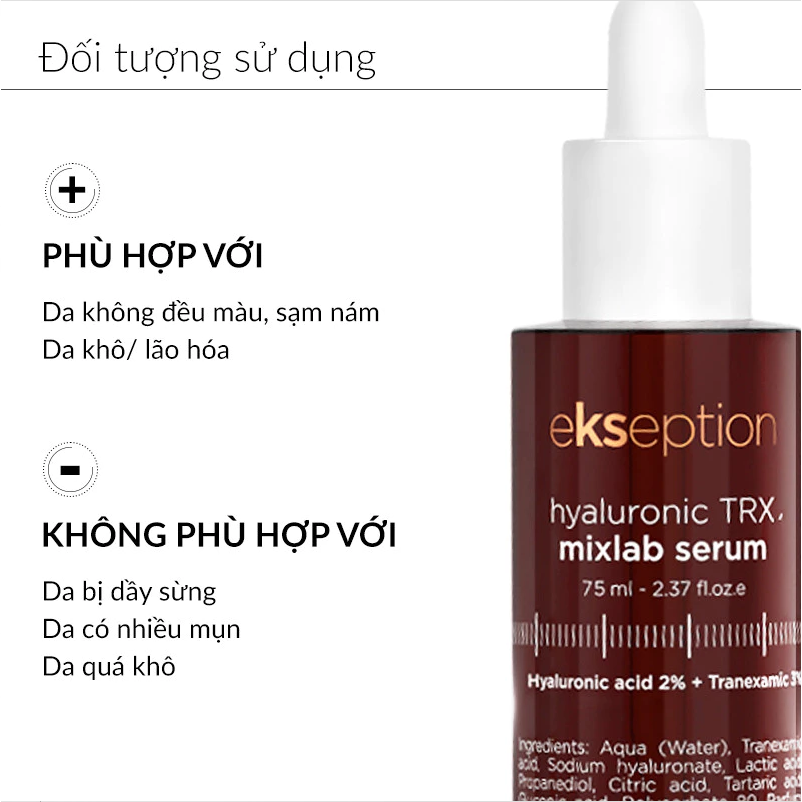 Tinh Chất Ekseption Hyaluronic TRX Mixlab Serum Dưỡng Sáng, Làm Mờ Sắc Tố Da 75ml