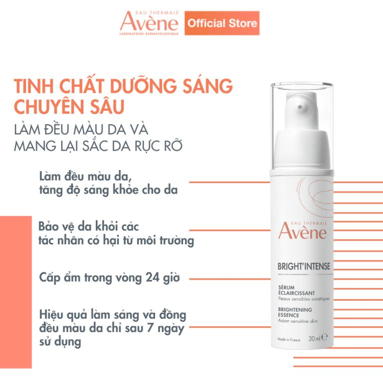 Tinh Chất Avène Bright'Intense Brightening Essence Dưỡng Sáng Da, Làm Mờ Vết Nám 30ml