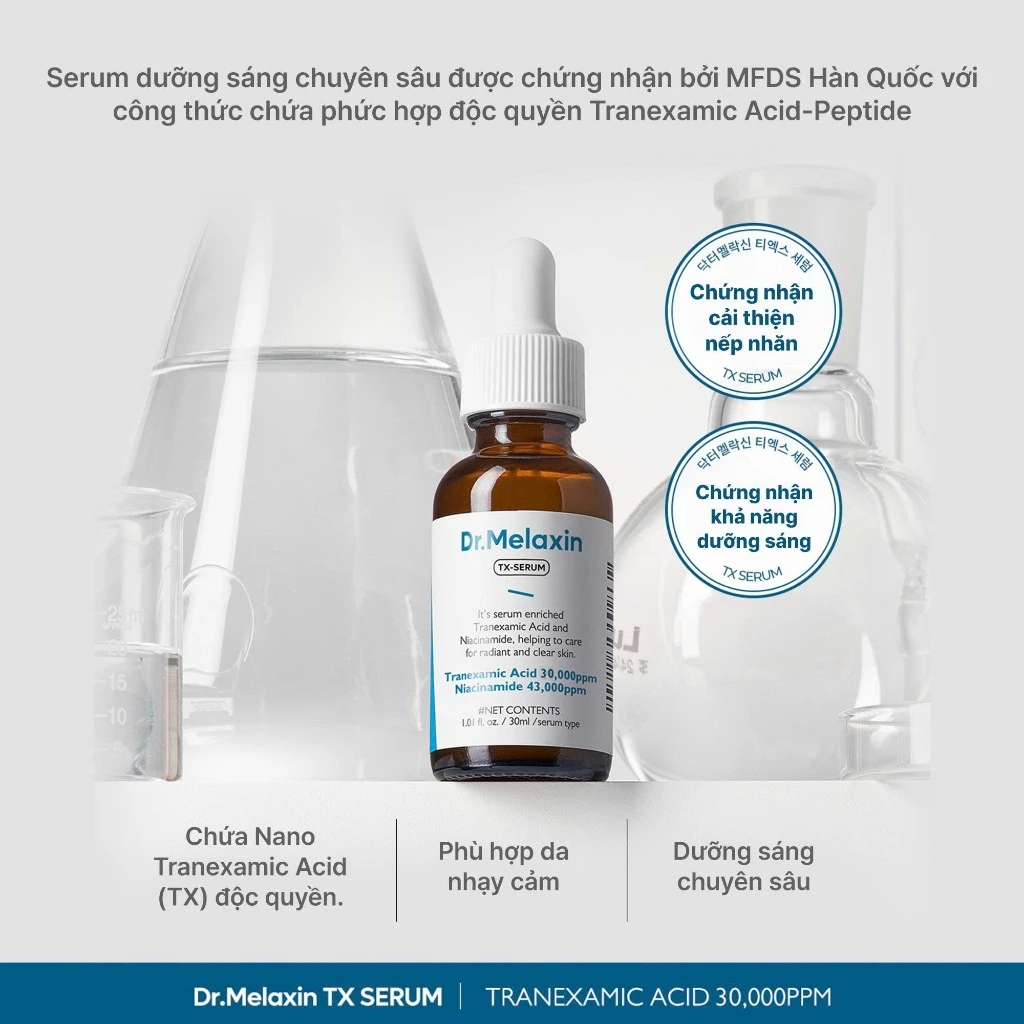 Tinh Chất Dr.Melaxin TX-Serum Dưỡng Sáng Da, Mờ Tàn Nhang Vết Thâm Nám 30ml