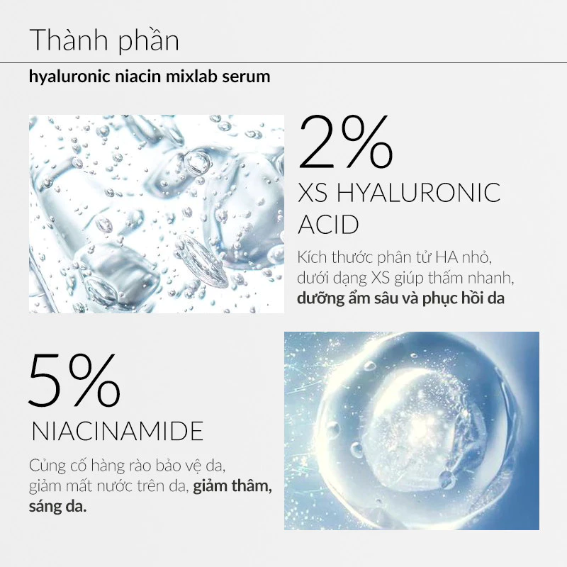 Tinh Chất Ekseption Hyaluronic Niacin Mixlab Serum Hỗ Trợ Làm Sáng Da Mờ Thâm Mụn 75ml