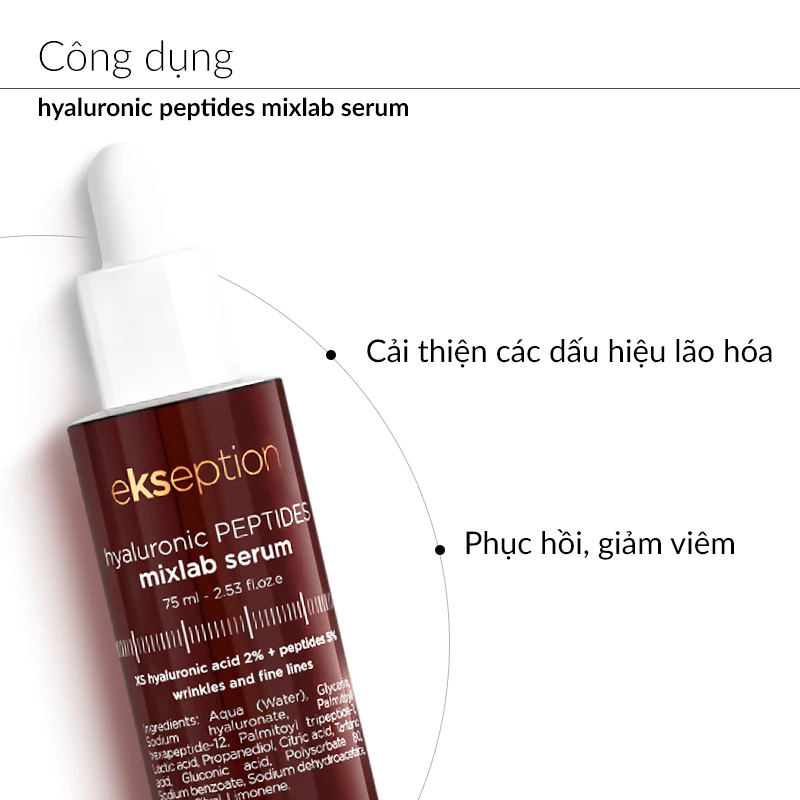 Tinh Chất Ekseption Hyaluronic Peptides Mixlab Serum Dưỡng Ẩm, Giảm Nếp Nhăn 75ml