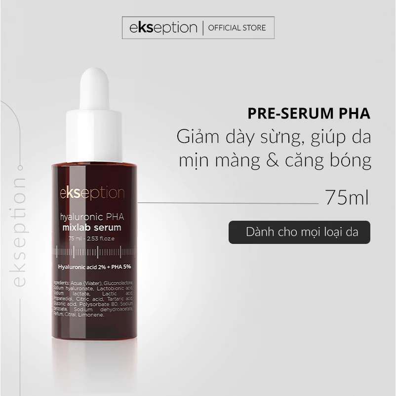 Tinh Chất Ekseption Hyaluronic PHA Mixlab Serum Dưỡng Ẩm Da, Giảm Nếp Nhăn 75ml