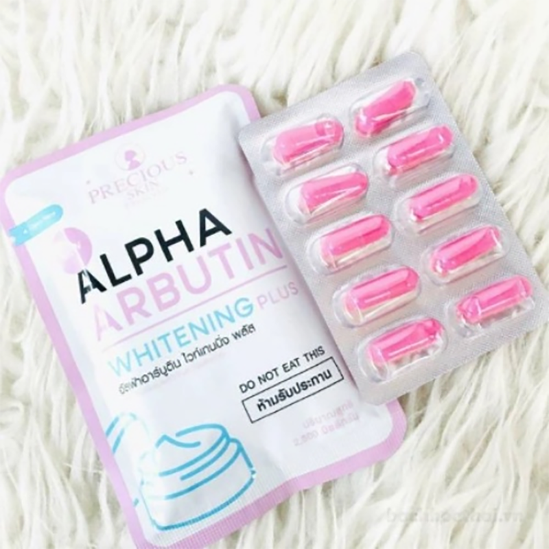 Viên Kích Trắng Da Precious Skin Alpha Arbutin 3 Plus+ Collagen Whitening Capsule Dưỡng Ngày Đêm Thái Lan (Vỉ 10 Viên)