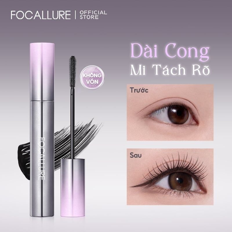 Mascara Focallure Lengthening Đầu Cọ Sợi Mảnh Cong Tự Nhiên 7.3g