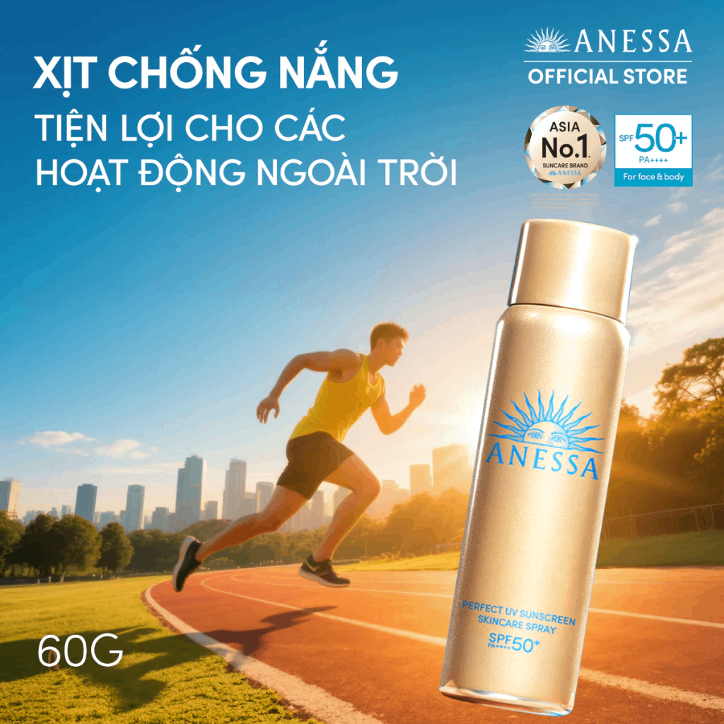 Xịt Chống Nắng Anessa Perfect UV Sunscreen Skincare Spray SPF50+ PA++++ Dưỡng Da Đa Năng 60g