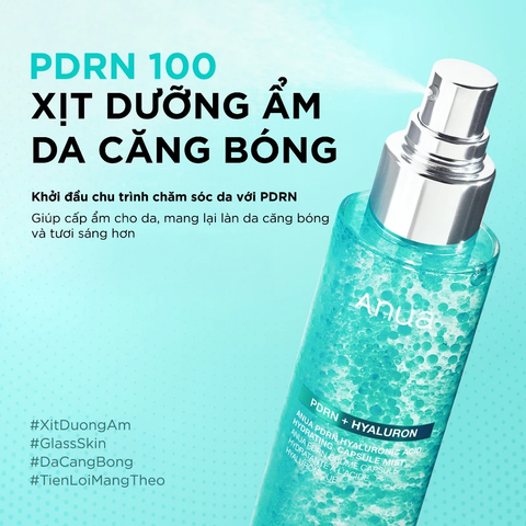 Xịt Khoáng Anua PDRN Hyaluronic Acid Hydrating Capsule Mist Cấp Ẩm Phục Hồi Da 100ml