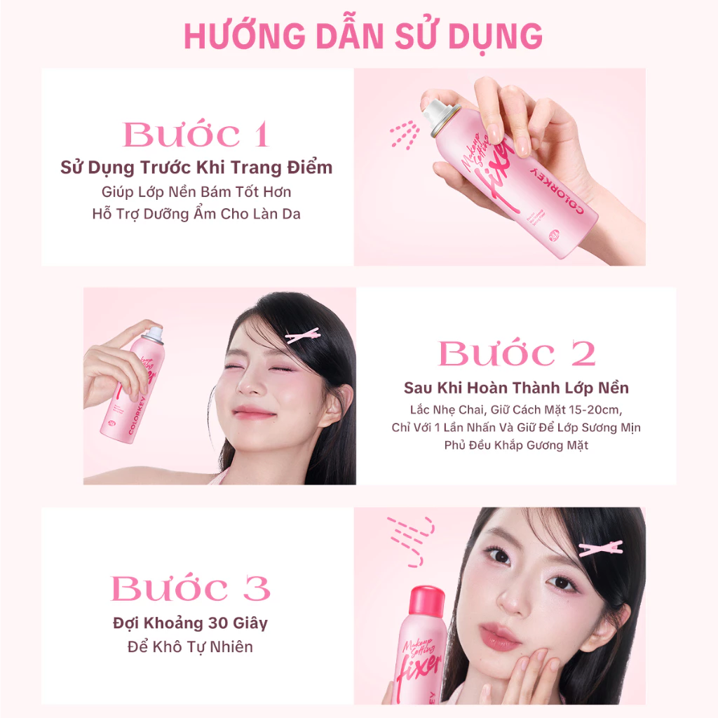 Xịt Khóa Trang Điểm Colorkey Makeup Setting Fixer 24h 100ml