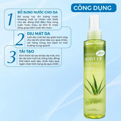 Xịt Khoáng Aspasia Moist Up Face Mist Aloe Vera Cấp Ẩm, Làm Dịu Da 150ml
