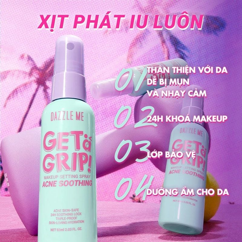 Xịt Khóa Nền Dazzle Me Get A Grip! Makeup Setting Spray 60ml