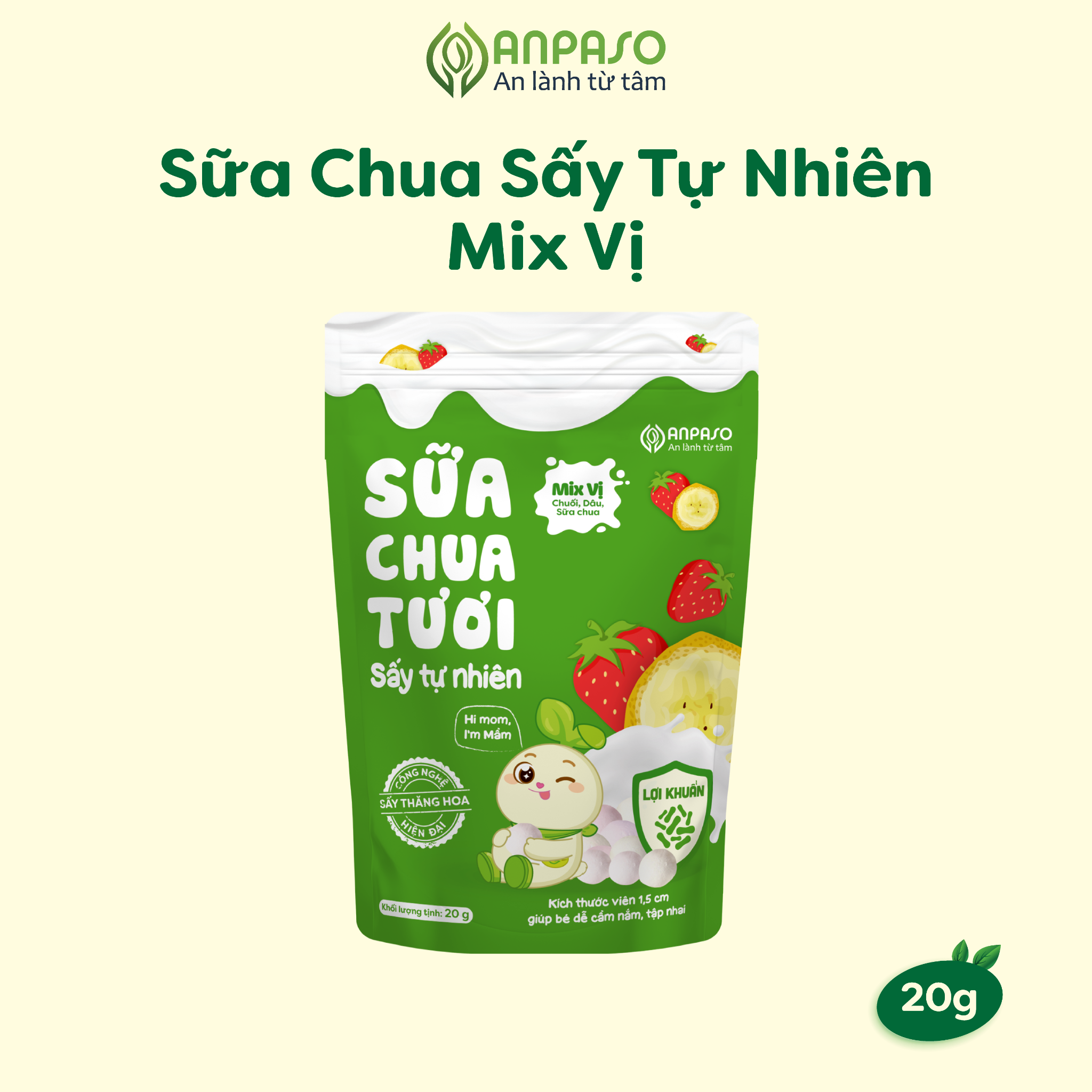  Sữa chua tươi sấy tự nhiên Anpaso 