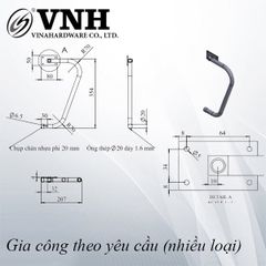 Chân Sắt Giường Loại Cong, Sơn Đen Mờ Vinahardware - Mã 3100.1.03546
